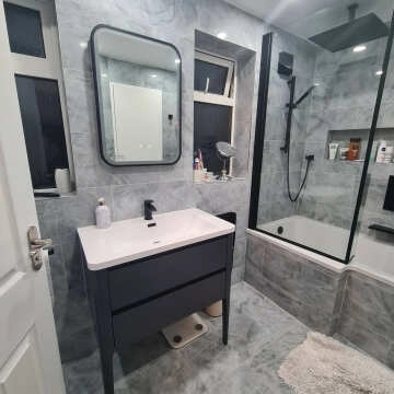 Olivia Black Framed Illuminated LED Mirror With BLUETOOTH Speaker 700x500mm