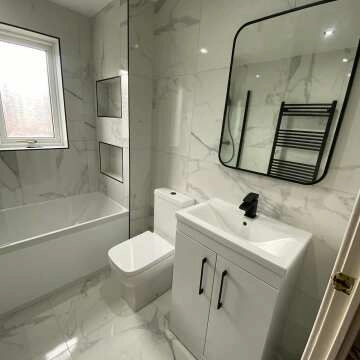 Olivia Black Framed Rectangular Bathroom Mirror 800x600mm