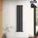 Marbella Matt Black Double Oval Panel Radiator 1600x360mm