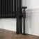 Athens Matt Black Double Column Horizontal Traditional Radiator 600x605mm