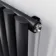 Marbella Matt Black Single Oval Panel Radiator 600x1020mm