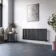 Marbella Matt Black Single Oval Panel Radiator 600x1440mm