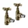 Antique Gold Angled Traditional Manual Radiator Valves (Pair) Standard 15mm