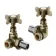 Antique Gold Corner Traditional Manual Radiator Valves (Pair) Standard 15mm
