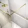 Lyon Brushed Brass 8mm Laminated Wet Room Shower Glass Panel with Gold Mesh Inlay 800mm