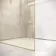 Lyon Brushed Brass 8mm Laminated Wet Room Shower Glass Panel with Gold Mesh Inlay 800mm