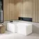Gloss White L Shaped Wooden Bath Front Panel 1700mm