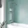 4mm P Shaped Bath Screen with Towel Rail