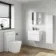 Trent Gloss White Wall Hung Tall Cabinet 1200x300mm