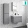 Trent Stone Grey Wall Hung Tall Cabinet Unit 1200x300mm