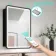 Olivia Black Framed Illuminated LED Mirror Cabinet With BLUETOOTH Speaker 710x500mm