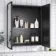 Mia Battery Operated Black Framed Illuminated LED Mirror Cabinet 710x600mm