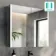 Selma Matt Black Illuminated LED Recessed Mirror Cabinet 700x800mm
