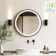 Delilah Black Framed Round Illuminated LED Mirror 600mm