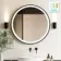 Delilah Black Framed Round Illuminated LED Mirror 800mm