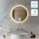 Delilah Battery Operated Brushed Brass Round Backlit LED Mirror 500mm