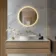 Delilah Battery Operated Brushed Brass Round Backlit LED Mirror 600mm