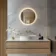 Delilah Brushed Brass Round Backlit LED Mirror With BLUETOOTH Speaker 500mm