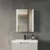 Selma Battery Operated Matt Black Illuminated LED Mirror Cabinet 600x450mm