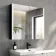 Selma Battery Operated Matt Black Illuminated LED Mirror Cabinet 700x800mm
