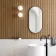 Essence Black Framed Oval Bathroom Mirror 1000x500mm