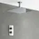 Galway Premium Ceiling Chrome Square Thermostatic Shower Set - 400mm Head