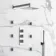 Galway Premium Chrome Square Thermostatic Set - 200mm Head, Hand Shower & Body Jets