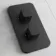 Galway Premium Matt Black Square Thermostatic Shower Set - 200mm Head