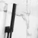 Galway Premium Ceiling Matt Black Square Thermostatic Set - 400mm Head, Hand Shower & Jets