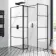 Munich Matt Black Grid 8mm Walk In Shower Enclosure 1000mm & 700mm Glass with Pivotal Return Panel