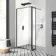 Munich Matt Black Framed 8mm Wet Room Shower Glass 1000mm & 250mm Pivotal Return Panel