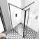Munich Matt Black Framed 8mm Wet Room Shower Glass 1000mm & 250mm Pivotal Return Panel