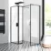 Munich Matt Black Framed 8mm Walk In Shower Enclosure 700mm & 800mm Glass with Pivotal Return Panel