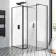 Munich Matt Black Framed 8mm Walk In Shower Enclosure 900mm & 700mm Glass with Pivotal Return Panel