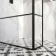 Munich Matt Black Grid 8mm Wet Room Shower Glass 1100mm & 250mm Return Panel