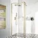 Munich Brushed Brass Framed 8mm Wet Room Shower Glass 800mm & 250mm Return Panel