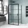 London Matt Black Grid 6mm Bifold Shower Enclosure 1000x760mm