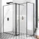 Munich Matt Black Framed 8mm Walk In Shower Enclosure 1400mm & 700mm Glass with Pivotal Return Panel