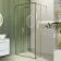 Munich Brushed Brass Framed 8mm Wet Room Shower Glass 900mm & 250mm Pivotal Return Panel