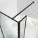 Munich Fluted Effect Matt Black Framed 8mm Wet Room Shower Glass 1100mm & 250mm Pivotal Return Panel