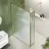 Munich Fluted Effect Brushed Brass 8mm Wet Room Shower Glass 1200mm & 250mm Pivotal Return Panel
