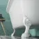 Harrow 1700mm Back To Wall Roll Top Bath - White Claw Feet