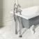 Abingdon 1500mm Dove Grey Single Ended Roll Top Bath - White Ball Feet