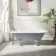 Abingdon 1500mm Dove Grey Single Ended Roll Top Bath - Chrome Ball Feet