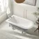 Abingdon 1500mm Dove Grey Single Ended Roll Top Bath - Chrome Ball Feet