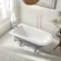 Abingdon 1500mm Dove Grey Single Ended Roll Top Bath - Grey Ball Feet