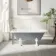 Abingdon 1500mm Dove Grey Single Ended Roll Top Bath - White Feet