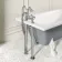 Abingdon 1500mm Dove Grey Single Ended Roll Top Bath - White Feet