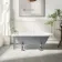 Abingdon 1500mm Dove Grey Single Ended Roll Top Bath - Chrome Feet
