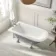 Abingdon 1500mm Dove Grey Single Ended Roll Top Bath - Chrome Feet
